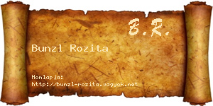 Bunzl Rozita névjegykártya